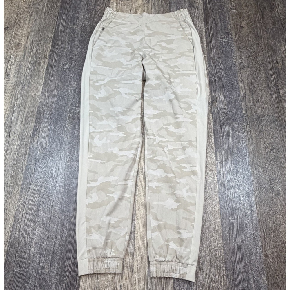 Athleta Brooklyn Jogger Pants Womens 4 Beige‎ Camo Textured Stretch Travel Gym